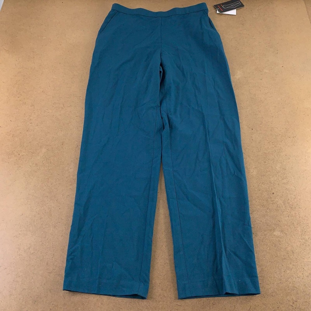 Briggs Womens 10 Peacock Blue Comfort Waistband Pockets Pull On Dress Pants NWT